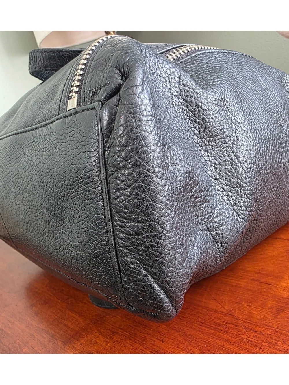 Michael Kors Zipper Tote Bag Black Pebbled Leather Bag - Picture 10 of 16